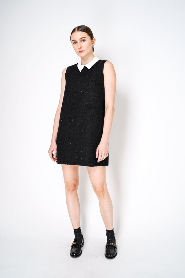 Nº21 Bead Embellished Bouclé Dress with Detachable COllar in Black Vancouver. Shop Online or in Store. 