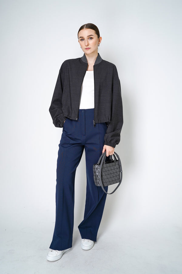 Annette Gortz Punto Milano Straight Leg Jersey Pants in Navy