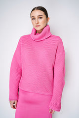 Philosophy di Lorenzo Serafini Chunky Knit Oversized Sweater in Pink