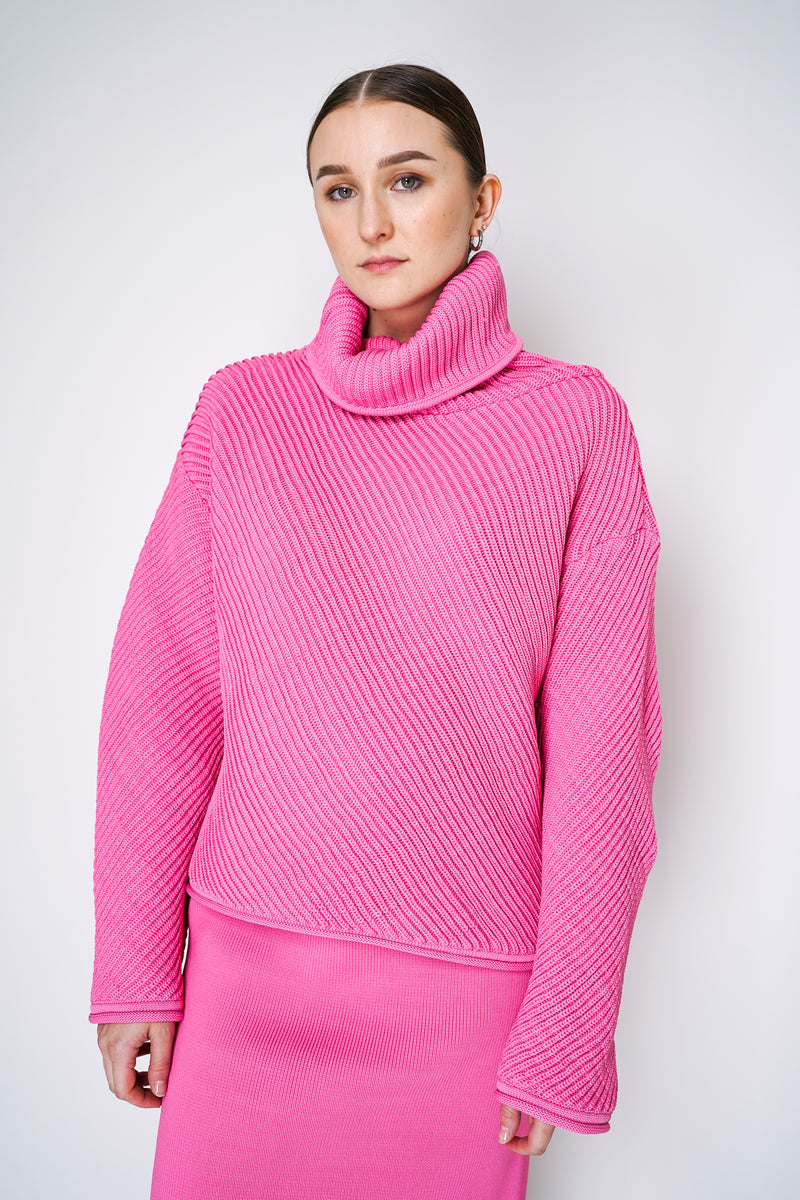 Philosophy di Lorenzo Serafini Chunky Knit Oversized Sweater in Pink