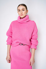 Philosophy di Lorenzo Serafini Chunky Knit Oversized Sweater in Pink