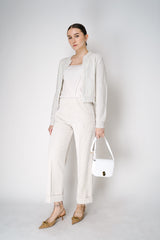 D. Exterior Wide Cropped Corduroy Trousers in Cream Vancouver. Shop Online or in Store.