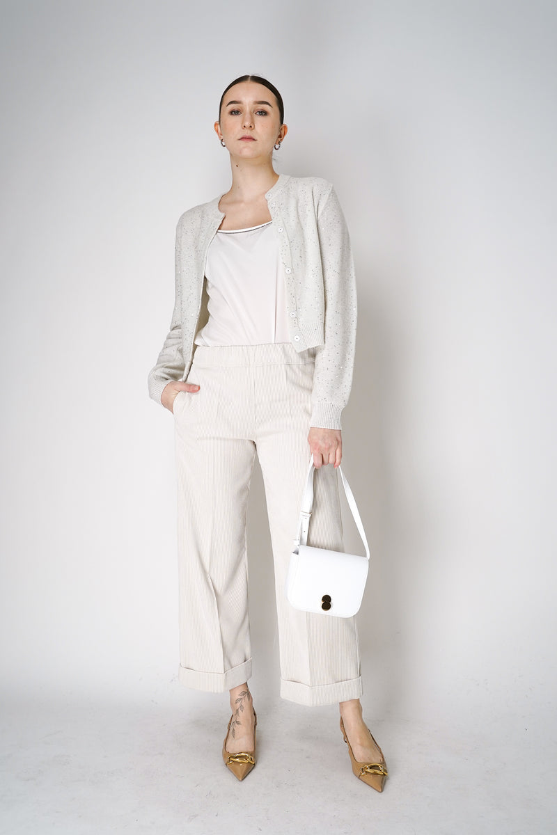 D. Exterior Wide Cropped Corduroy Trousers in Cream Vancouver. Shop Online or in Store.