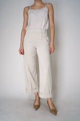 D. Exterior Wide Cropped Corduroy Trousers in Cream Vancouver. Shop Online or in Store.