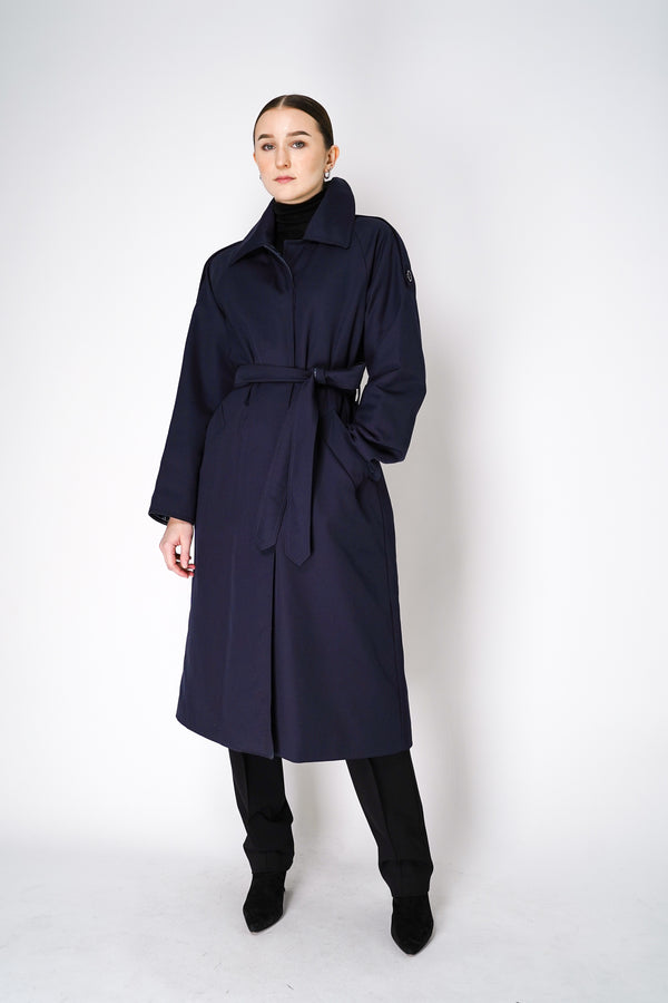 Herno Reversible Padded Trench Coat in Navy