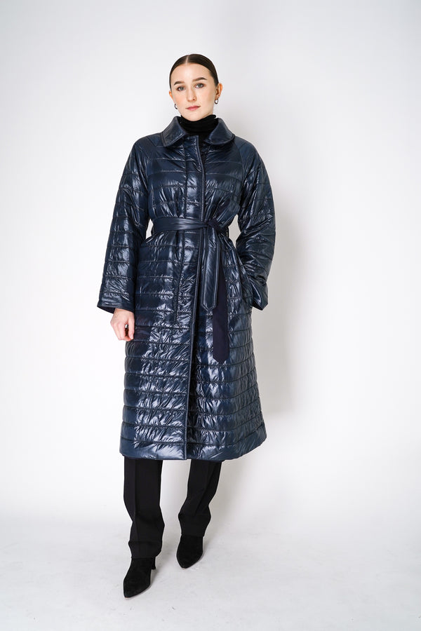 Herno Reversible Padded Trench Coat in Navy