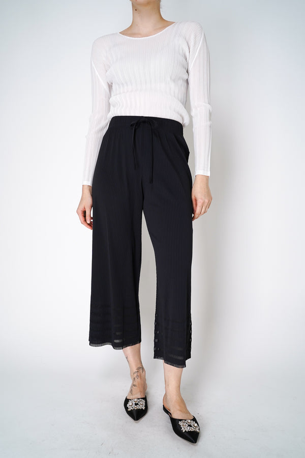 Pleats Please Issey Miyake A-Poc Basics Straight Leg Pants in Black