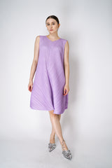 Pleats Please Issey Miyake Mellow Pleats Sleeveless Dress in Lilac Vancouver. Shop Online or in Store. 