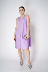 Pleats Please Issey Miyake Mellow Pleats Sleeveless Dress in Lilac Vancouver. Shop Online or in Store. 