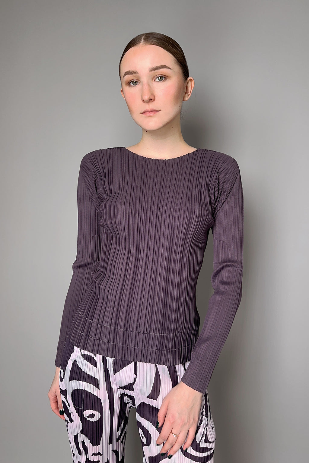 Pleats Please Issey Miyake Soft Pleats Shirt in Dark Purple – Ashia