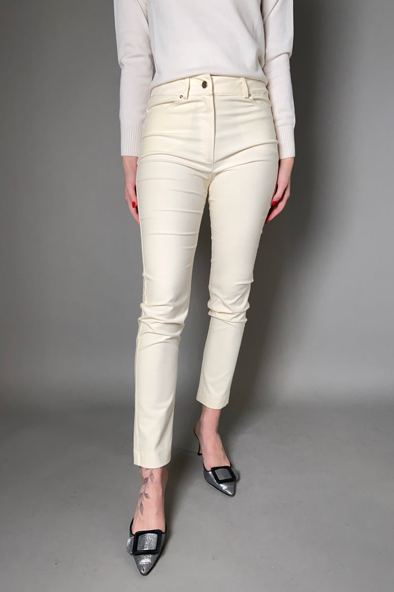 D. Exterior Skinny Velvet Pants in Cream