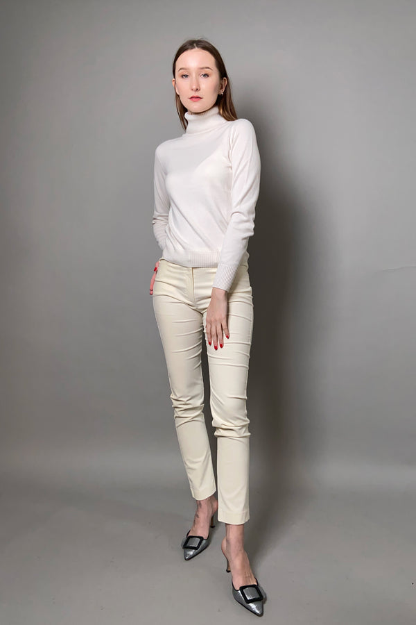 D. Exterior Skinny Velvet Pants in Cream