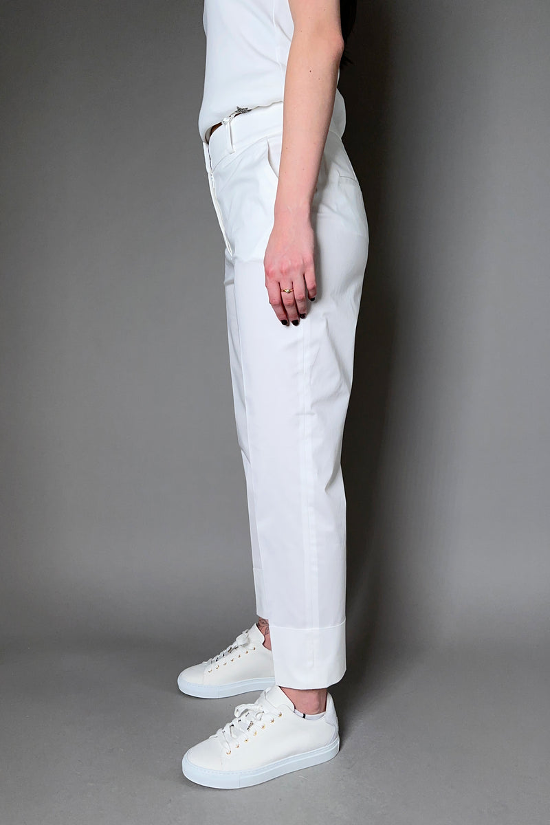 Peserico Stretch Cotton Pants in White - Ashia Mode