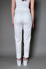 Peserico Stretch Cotton Pants in White - Ashia Mode