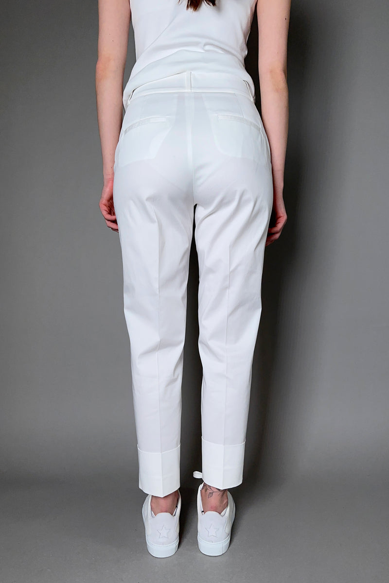 Peserico Stretch Cotton Pants in White - Ashia Mode