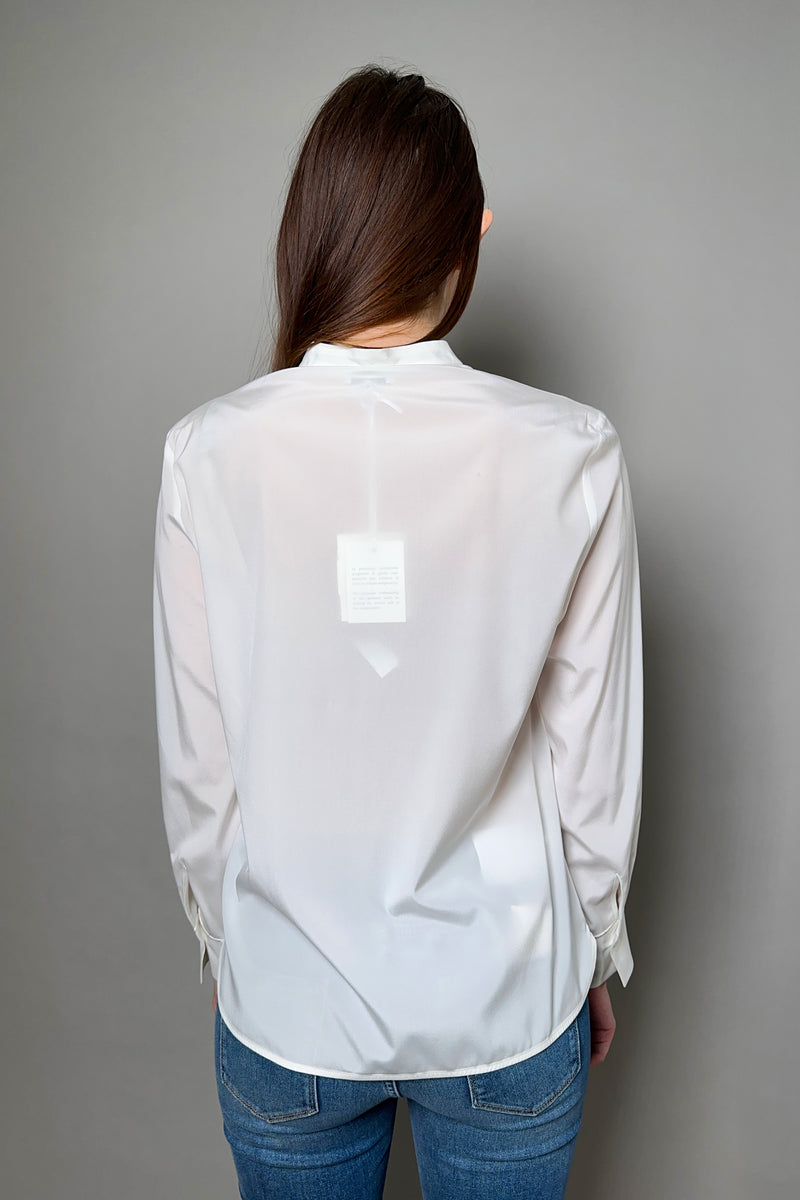 Peserico Silk Blouse with Sequin Pocket in Cream - Ashia Mode