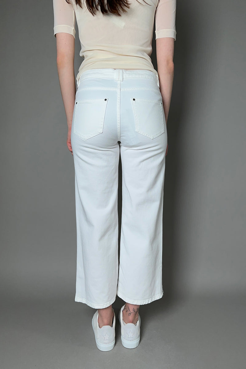 D. Exterior Cropped Wide Jeans in White