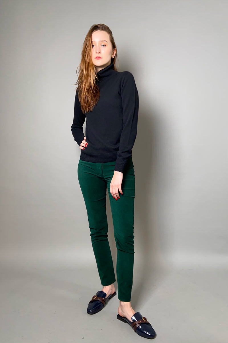 D. Exterior Skinny Velvet Pants in Emerald