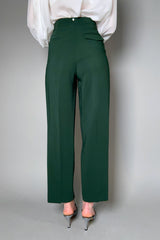 Lorena Antoniazzi Carrot-Leg Crepe Trousers in Hunter Green