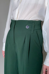 Lorena Antoniazzi Carrot-Leg Crepe Trousers in Hunter Green