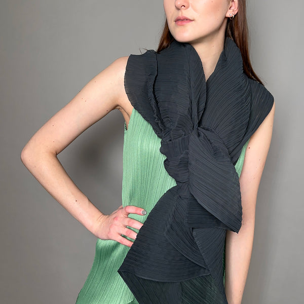 Pleats Please Madame-T Scarf in Charcoal